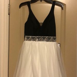 Black and white prom dress